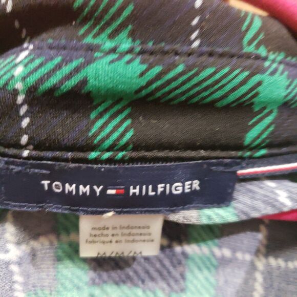 Tommy Hilfiger women's Green Plaid Polyester_spandex Button Down Long Sleeve szM - Picture 4 of 7